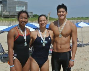 Lia Neal (Bronze Medalist 2012), Catherine Fox (Gold Medalist 1996), Columbia Swimmer Stanley Wong