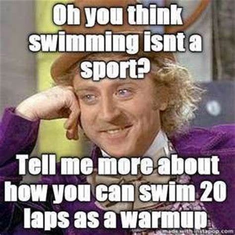 funny swimming meme with Willy Wonka