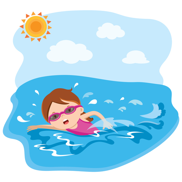 Girl swimming in water