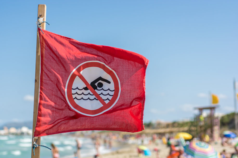 warning symbols for swimming